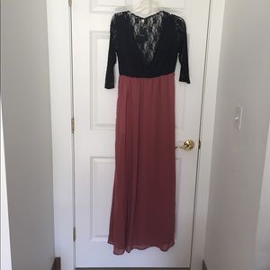 Lace top long dress